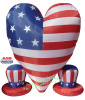 Patriotic Heart with Two Hats Inflatable